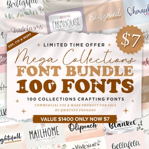 Fonts Font Bundle, Cricut Fonts, Procreate Font, Script Font, Branding, Handwritten Fonts, Digital Font, Commercial Use, Calligraphy Fonts image 1