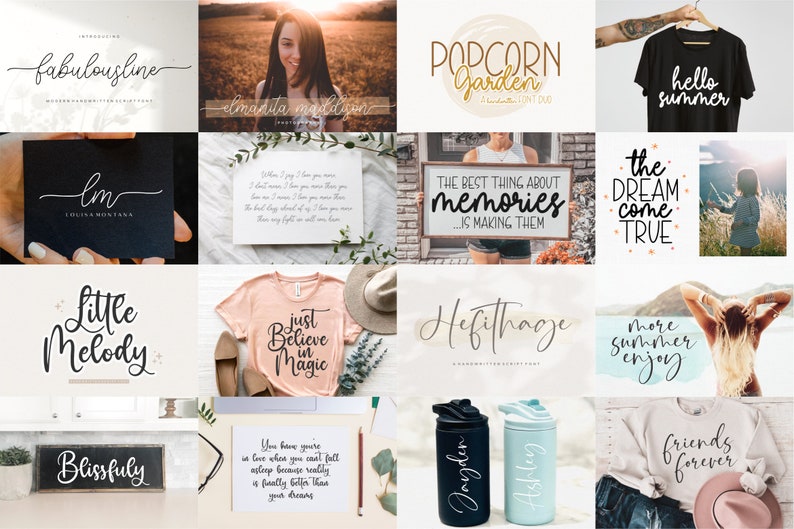 Handlettered Font Bundle Font Bundle, Handwritten Font, Calligraphy Font, Script Font, Cricut, Procreate, Canva, Wedding, Commercial Use image 6