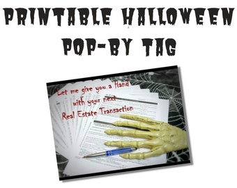 Real Estate Pop-by Tag for Halloween (Let Me Give You a Hand) Halloween Pop by Tags