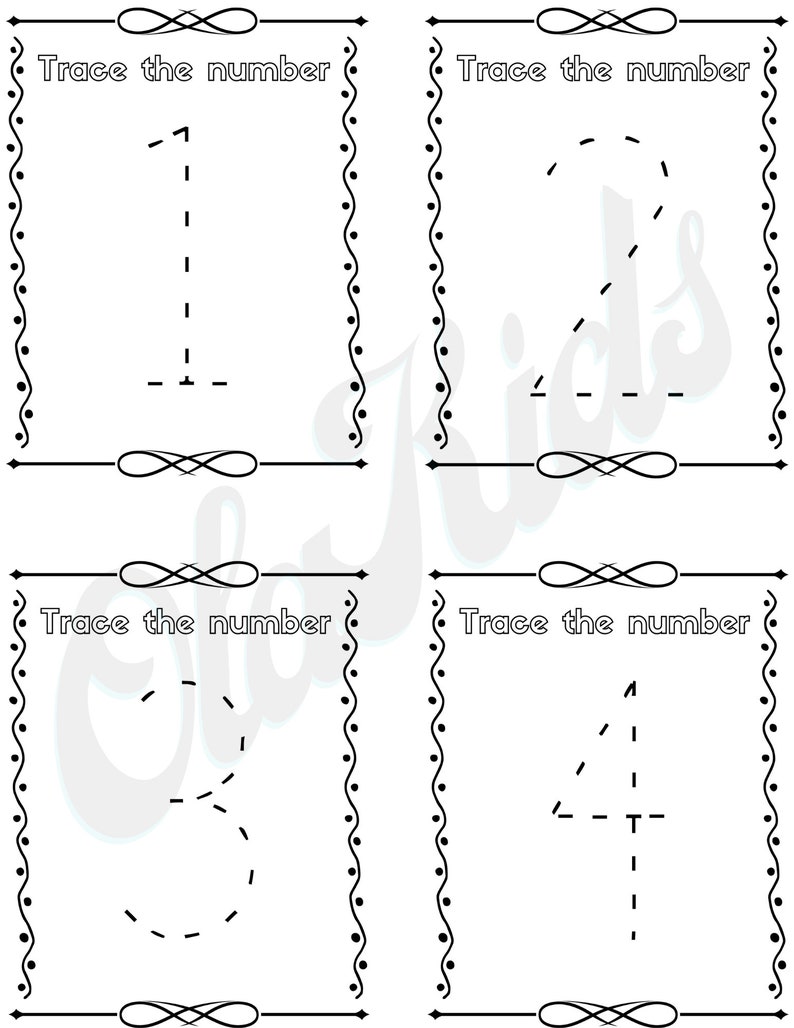 Printable Numbers Tracing Worksheets. Instant Download. Etsy Singapore