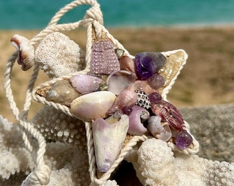 Purple Shells & Gemstones Star Ornament