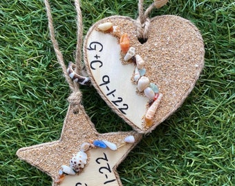 Personalized Ornament- North Shore Shells, Sea Glass, Crystals