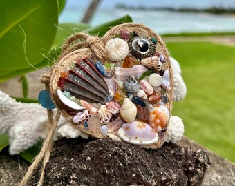Lively Sea and Gemstone Treasures Heart Ornament