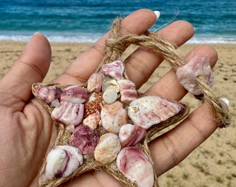 Pink Shells with Gemstones Star Ornament