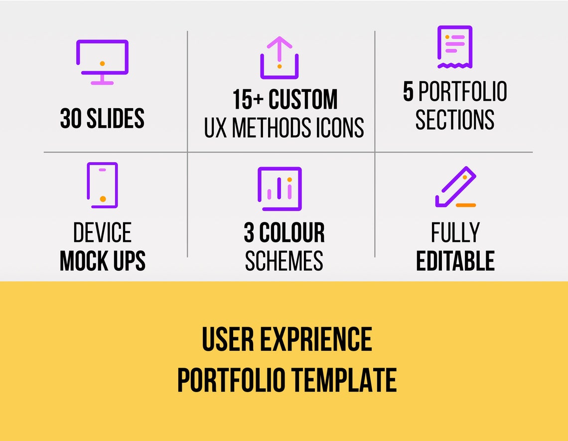 UX Research Portfolio Power Point Template, UX Design Portfolio ...