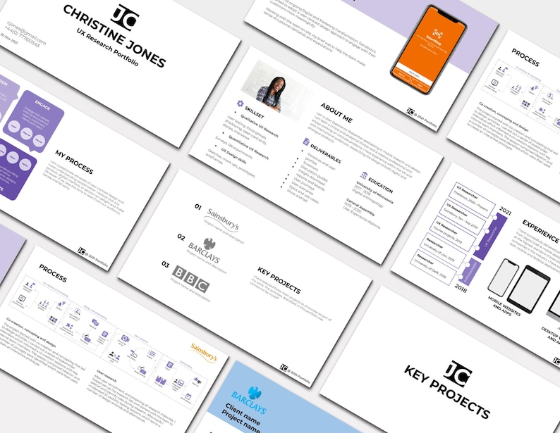 UX Research Portfolio Power Point Template, UX Design Portfolio ...