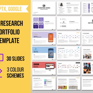 Modelo de Power Point de portfólio de pesquisa UX, portfólio de design UX, modelo de portfólio