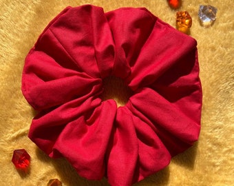 Oversized, Jumbo hair scrunchie (18cm wide) in Red, handmade.