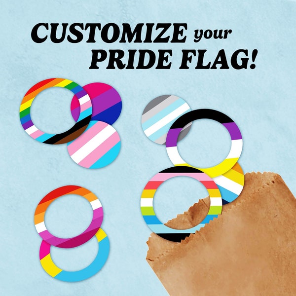 Pride Flag Ring & Circle Sticker | Mini Subtle Custom LGBTQIA+ Dots