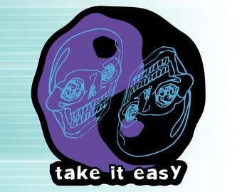 Take It Easy Sticker | Skull Sticker