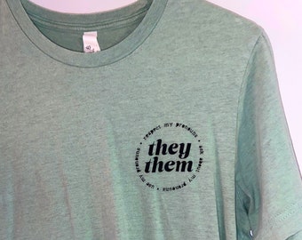 They Them Pronoun Shirt - Etsy