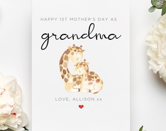 Personalized First Mothers Day Card for Grandma, Grandma 1st Mother's Day Card, Happy Mothers Day Gift For Grandma, 1st Mothers Day Card