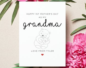 Personalized First Mothers Day Gift for Grandma, Grandma 1st Mother's Day Card, Happy 1st Mother's Day Gift For Grandma, New Grandma Gift