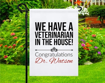 Personalized Veterinarian Graduation Garden Flag, Veterinarian Yard Flag, Vet Graduation Gifts, Vet School Graduation Flag, Vet Gift