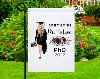 Personalized PhD Graduation Yard Sign, Doctorate Degree Graduation Yard Gifts, Ph.D. Gift, Phd Graduate Gift For Her, Phd 2026 Garden Flag