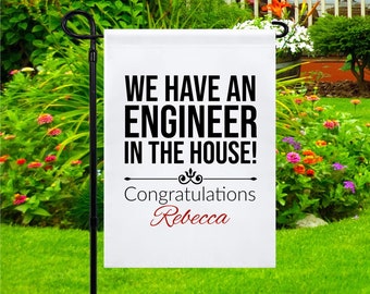 Personalized Engineer Graduation Garden Flag, Engineer Graduation Gifts, Engineer Yard Flag, Engineering School Graduation Yard Flag