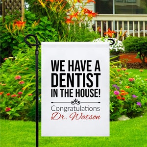 Dentist Graduation Party Garden Flag Personalized For Daughter, Dentist Grad Yard Flag For Her, Dentist Graduate Gifts, Dental School Grad