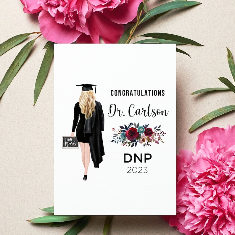 Personalized Doctor Of Nursing Practice Graduation For Her Card, Custom Doctor Of Nursing Graduate Congratulations For Women Gift image 5