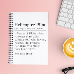 Personalized Helicopter Pilot Notebook, Helicopter Aviation Gift, Helicopter Pilot Army Spiral Notebook, Aviation Graduation Journal