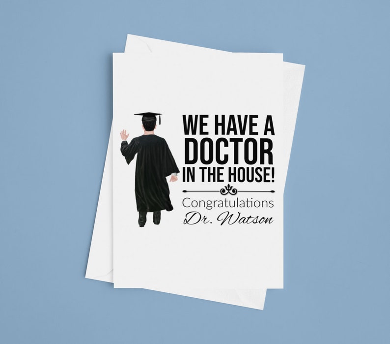 Personalized Phd Card Doctorate Graduation Greeting Card Phd Etsy