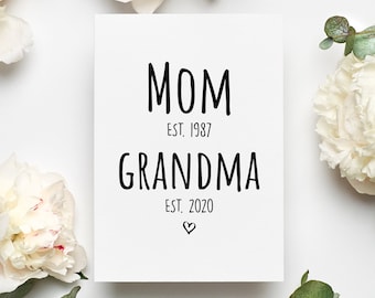 Personalized New Grandma Card, New Grandmother Mother's Day Card, First Mother's Day Card, Grandma Mother's Day Gift, New Grandma Card