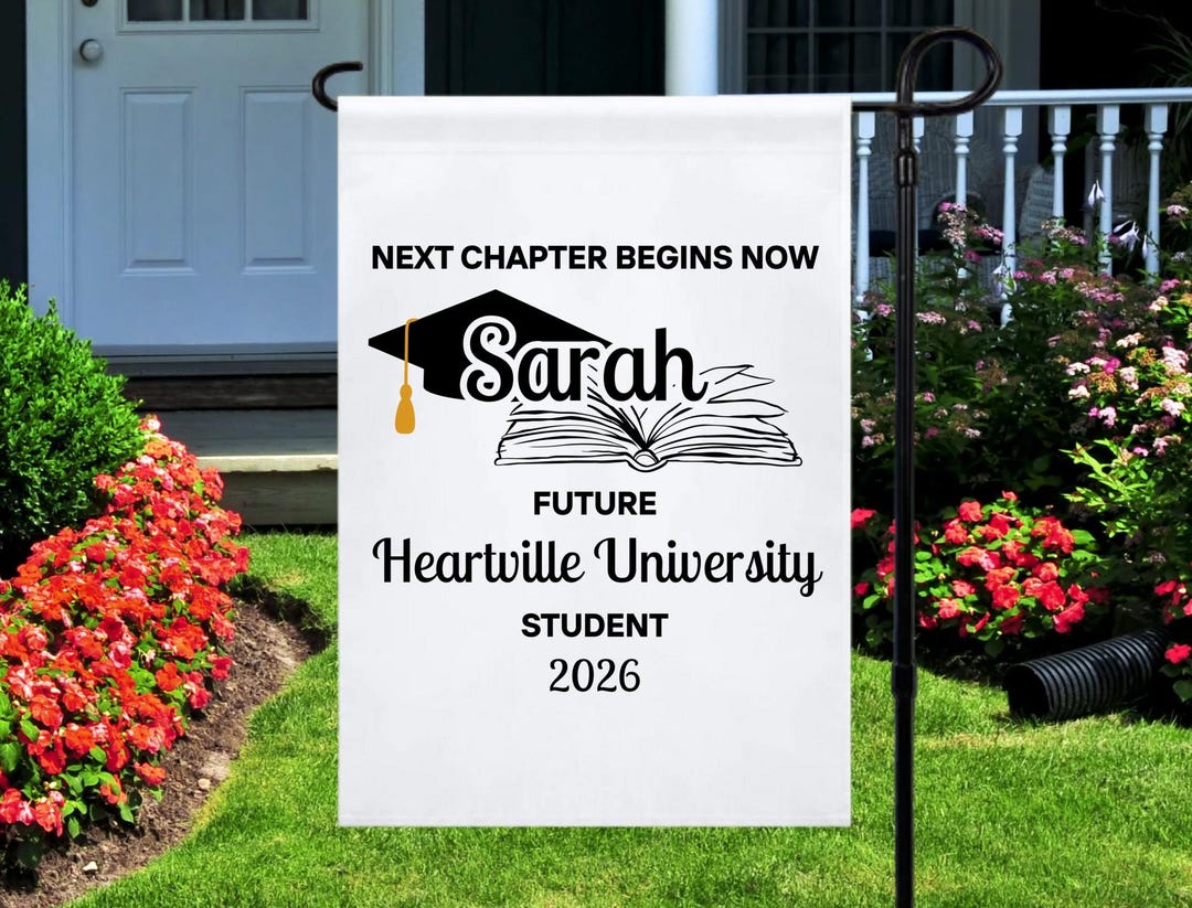 Custom Next Chapter Graduation Garden Flag, Personalized Future College ...