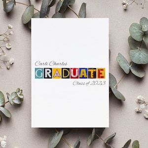 Personalized Graduation Card, Class Of 2024 Gift, Graduate Best Friend Greeting Card, Custom College Graduation Folded Card