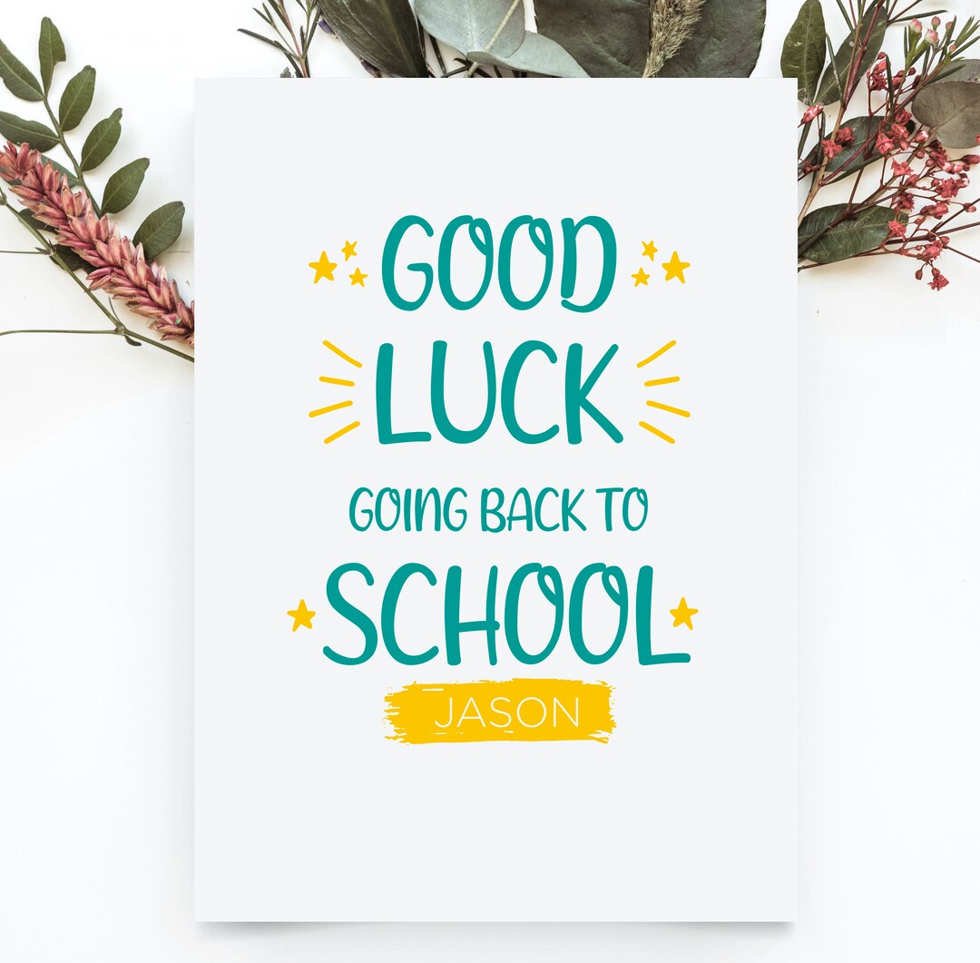 Personalized Back to School Card, First Day of School Card for Son ...