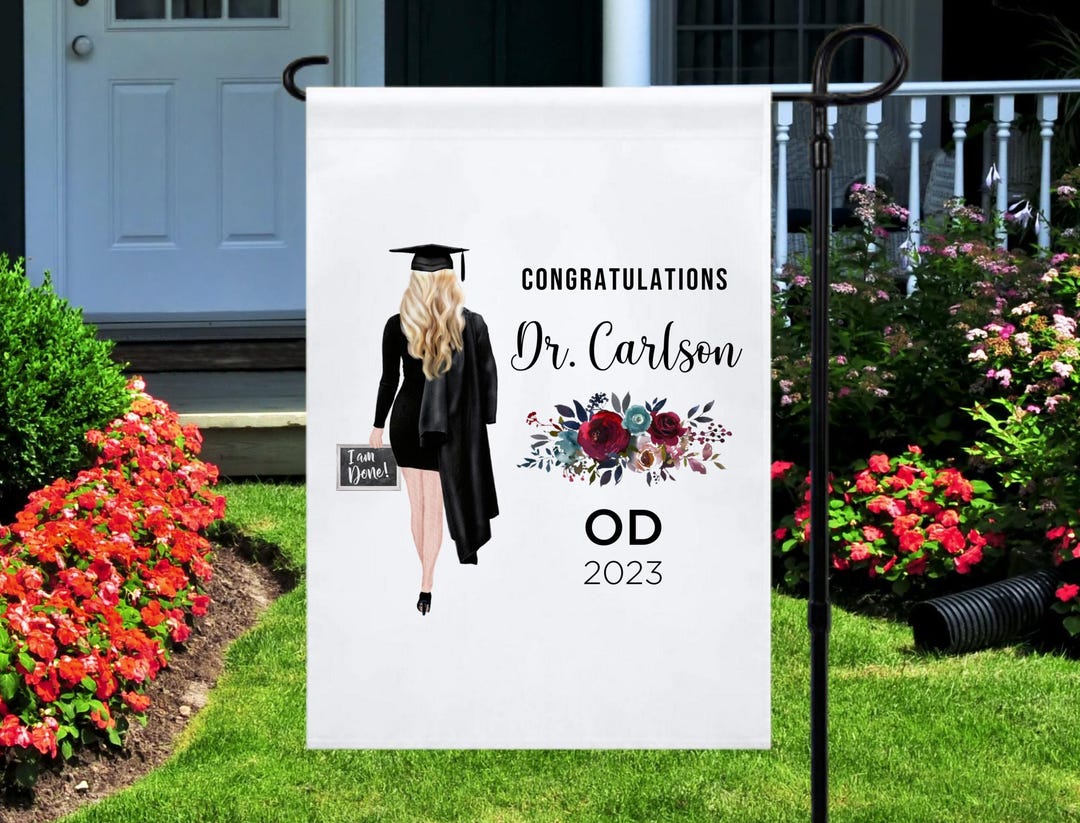 Personalized Doctor of Optometry Graduation for Her Garden Flag, Custom ...