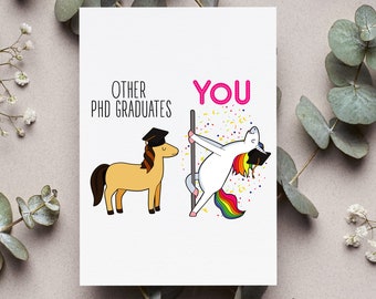 Phd Card, Phd Graduate Gift, Doctor Folding Card, Funny Phd Card, Phd Graduation Greeting Card, Doctor Card, Doctorate Gift