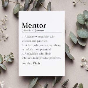 Personalized Mentor Thank You Card, Mentor Appreciation Gift, Mentor Birthday Greeting Card, Custom Mentor Folded Card, Mentor Birthday Gift