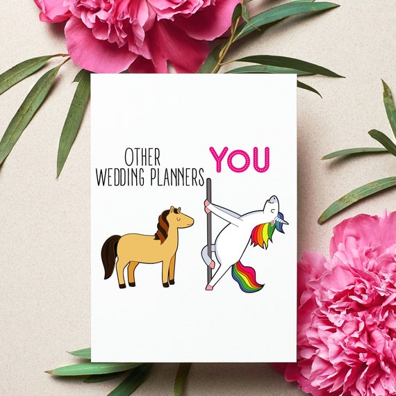 Wedding Planner Card, Wedding Planner Card From The Bride, Funny Wedding Planner Card, Wedding Planner Unicorn Card, Wedding Planner Gift