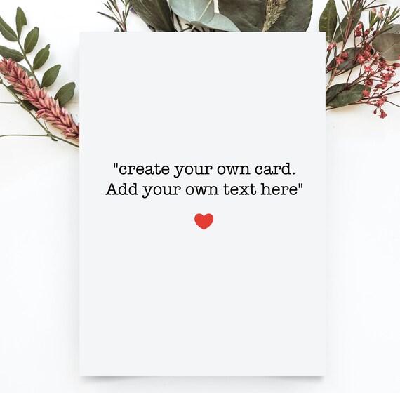 Personalized Text Birthday Card Custom Text Card Custom Etsy