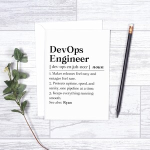 Personalized Devops Engineer Card, Devops Definition Gift, Devops Birthday Greeting Card, It Coworker Folded Card, Devops Definition Gift Bild 4