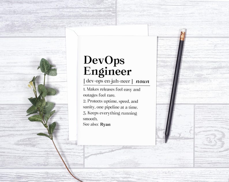 Personalized Devops Engineer Card, Devops Definition Gift, Devops Birthday Greeting Card, It Coworker Folded Card, Devops Definition Gift Bild 4