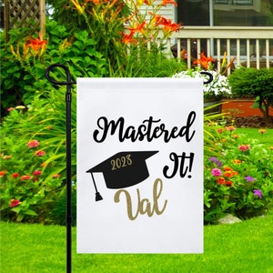 Personalized Mastered It Garden Flag, Masters Degree Outdoor Decor, Graduation Yard Gifts, Graduation For Daughter Porch Flag, Class of 2023