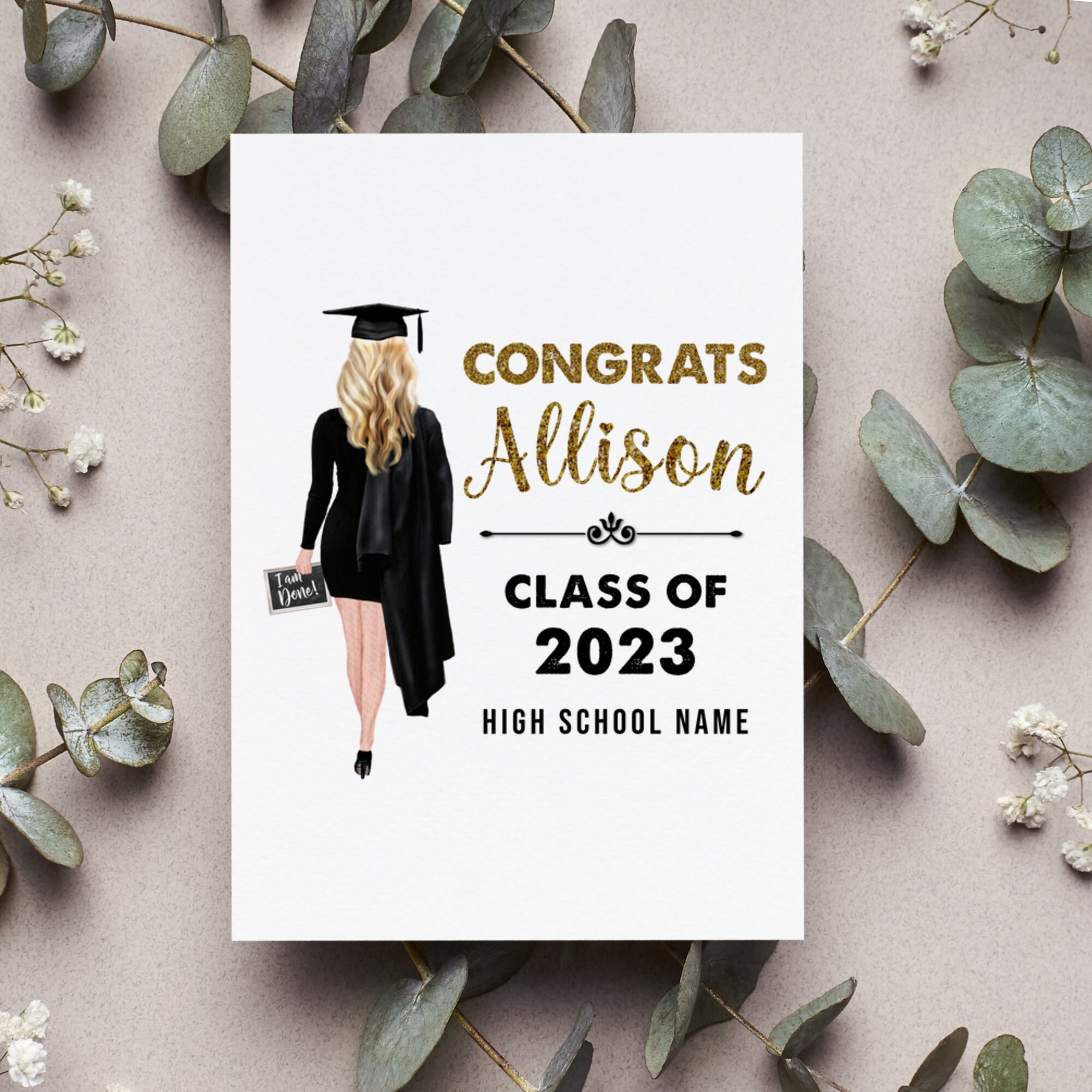 Personalized High School Graduation Card, Class of 2025 ...