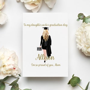 Personalized To My Daughter On Graduation Day Card, Daughter Graduation Gift From Mom, Graduation For Her Card, Daughter Graduation Card