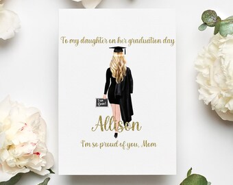 Personalized To My Daughter On Graduation Day Card, Daughter Graduation Gift From Mom, Graduation For Her Card, Daughter Graduation Card