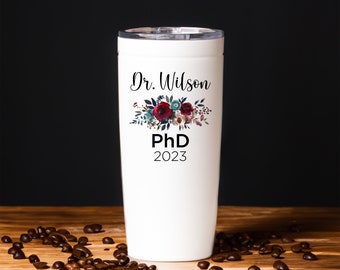 Personalized Phd Tumbler, Phd Travel Tumbler, Doctorate Degree Graduation Travel Mug, Phd Graduation Tumbler, Phd 2026 Gift, PhD Grad Gift