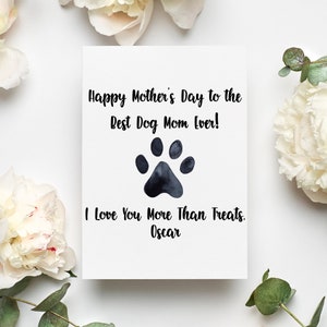 Personalized Happy Mother's Day Dog Mom Card, From Dog Card, Dog Mom Mother's Day Gift,  Mothers Day Card From Dog, Funny Dog Mom Gift