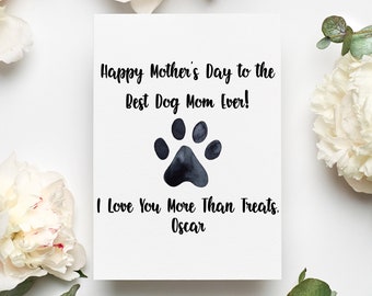 Personalized Happy Mother's Day Dog Mom Card, From Dog Card, Dog Mom Mother's Day Gift,  Mothers Day Card From Dog, Funny Dog Mom Gift