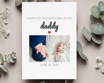 Personalized Happy 1st Father's Day, First Fathers Day Gift from Baby, New Dad Gift, 1st Father's Day Card For New Daddy, New Dad Card