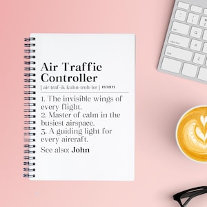 Personalized Air Traffic Controller Notebook, Atc Custom Gift, Air Traffic Controller Appreciation Spiral Notebook, Atc Custom Gift