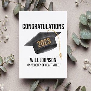College Graduate Congratulations Card, University Graduation Senior Class Of 2025 Personalized Gift, High School Graduation Greeting Card