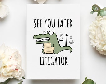 Law School Graduation Card For Men, Lawyer Graduation Gifts For Him Funny, Funny Lawyer Cards, Litigator Law School Graduation Gift