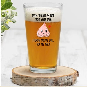 Stepdad Pint Glass, Funny Bonus Dad Gift From Daughter, Stepdad Father&#39;s Day Beer Glass, Funny Stepdad Gift, Step Dad Gift From Son