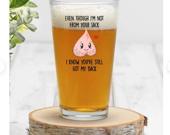Stepdad Pint Glass, Funny Bonus Dad Gift From Daughter, Stepdad Father's Day Beer Glass, Funny Stepdad Gift, Step Dad Gift From Son