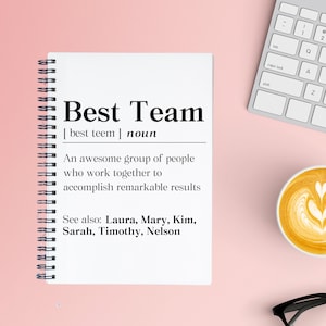 Personalized Best Team Notebook, Corporate Christmas Gift, Employees Thank You Spiral Notebook, Team Appreciation Journal, Squad Thank You