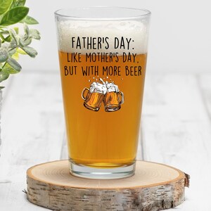 Beer Father&#39;s Day Pint Glass, Funny Happy Father&#39;s Day Gift, Beer Dad Glass, Ironic Father&#39;s Day Glass Gifts, From Son Glass, Beer Dad Gift